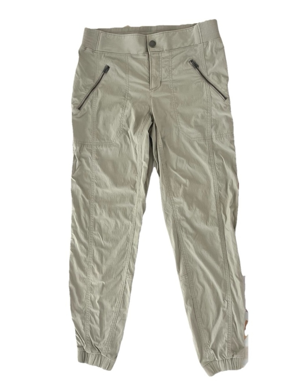 Athleta Trekkie Crop Jogger Pants Beige Khaki Size 4 Ripstop Hiking